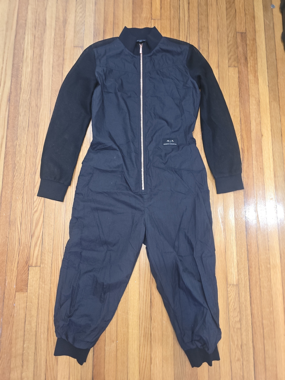 Armani Exchange Black Women's Zip-Front Jumpsuit